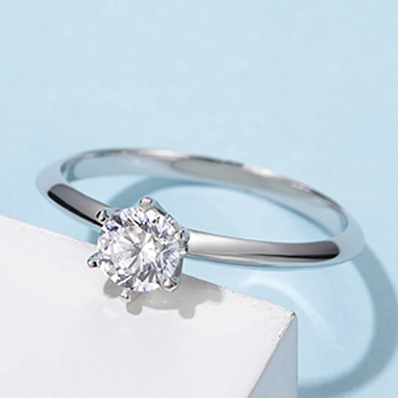 Женское Обручальное Кольцо Moissanite обручальное кольцо из стерлингового серебра 925