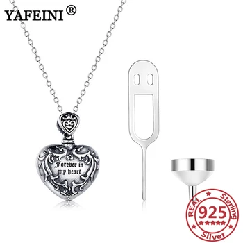 شراءYAFEINI 925 Sterling Silver Heart Vintage Urn Pendants Necklaces For Ashes Memorial Letters Personalized Urn Necklaces Keepsake