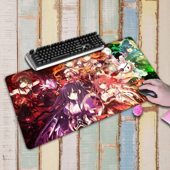 

80x40cm XL Japan Sexy Anime DATE A LIVE large White Lock Edge Waterproof Mouse pad gaming Mousepad mat girl friend Gift