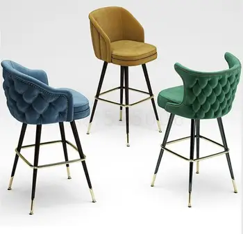 

American solid wood bar chair simple leisure chair high stool Nordic creative fashion bar stool reception desk bar chair