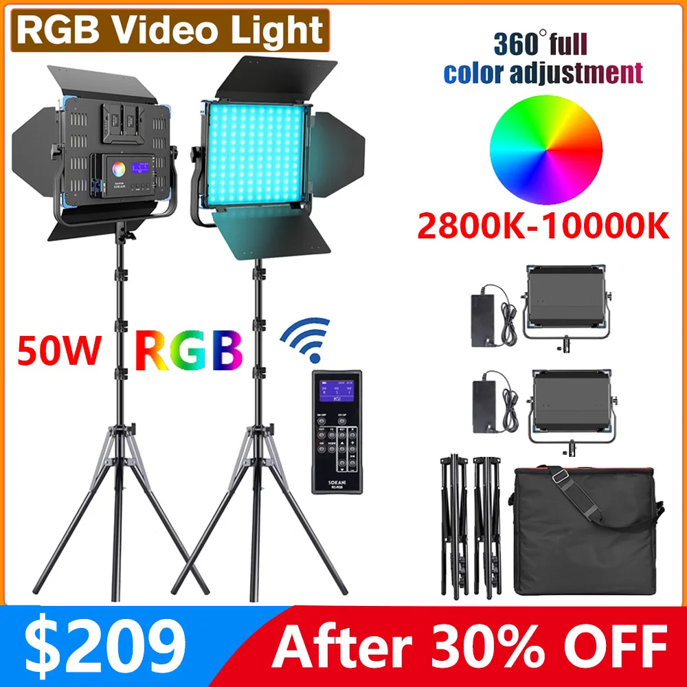 Sokani X50 RGB Led Video Light Photography Lighting 2800K-10000K Photo Studio/Lights/LED Panel Light/for Photos/for photography