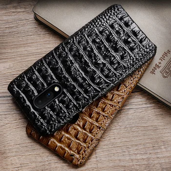 

Genuine leather Phone Case For Oneplus 7 7T Pro 6 6T Case For 7PRO 3 3T 5 5T Crocodile back texture Back cover