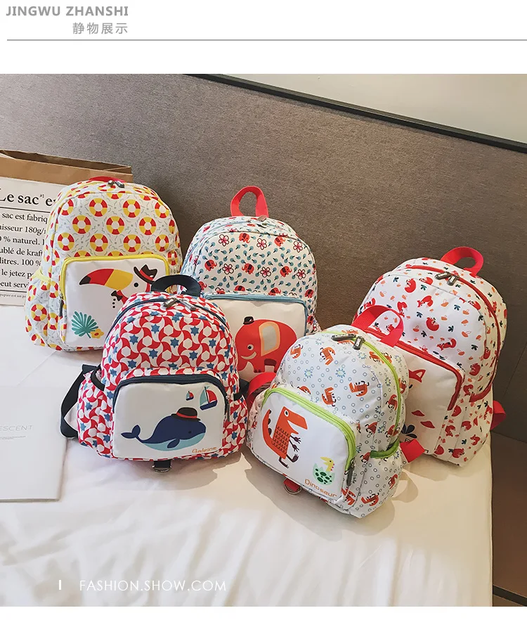 

Korean-style 2019 Spring New Style Cartoon Animal Whale Cute Trending Children's Bags Kindergarten Canvas Backpack