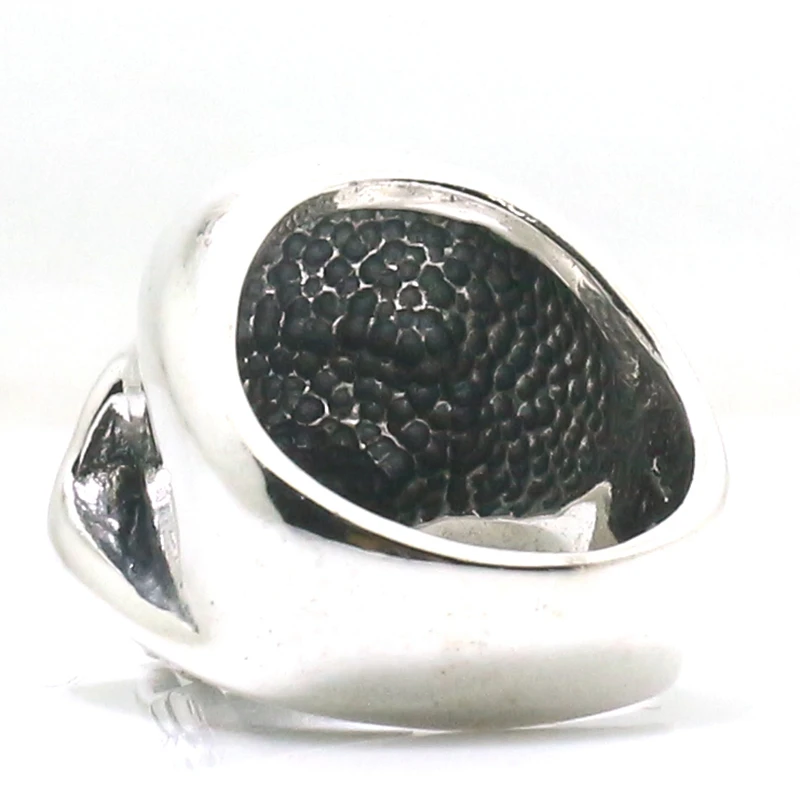 Unisex 925 Silver Cool Classic Polishing Hot Skull Biker Rider Ring For Gift