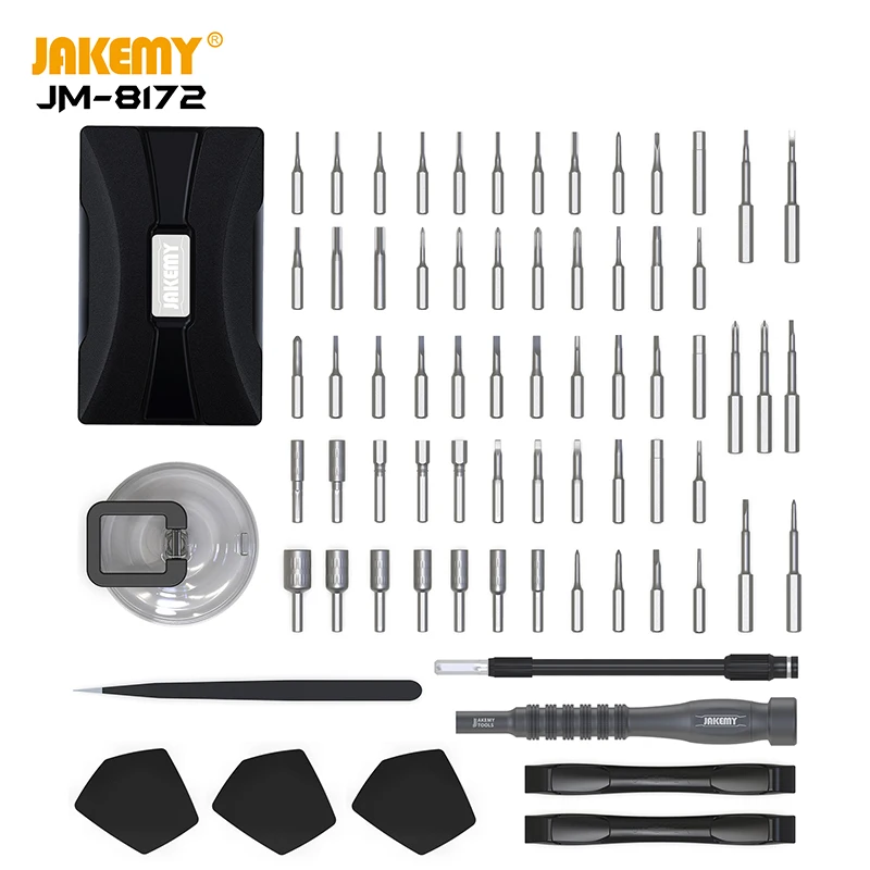 JAKEMY JM-8172 정밀 스크루 드라이버 세트, S2 마그네틱 Torx 슬롯 스크루 드라이버 비트, 휴대폰 태블릿 시계 수리 도구