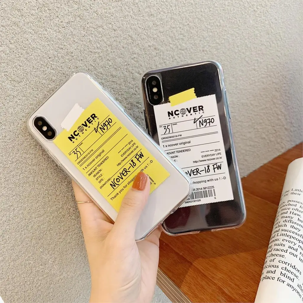 Роскошные модные ins желтый ярлык Чехол для мобильного телефона iphone Xs max Xr X 6 6s 7 8 plus