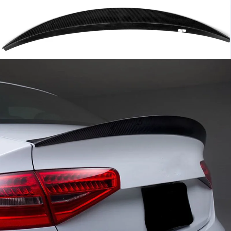 S4 B8.5 Modified HK Style Carbon Fiber Rear Trunk Luggage Compartment Spoiler Car Wing for Audi S4 8.5 4Door 2013-2015