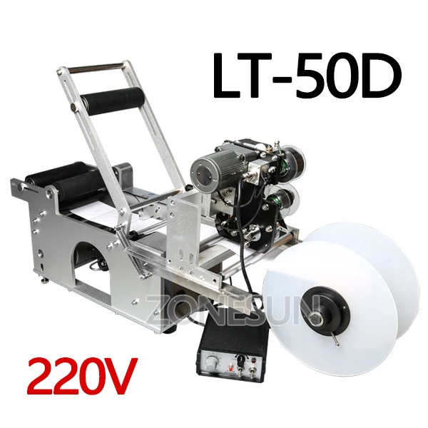 LT-50D 220V ZONESUN полуавтоматический аппликатор этикеток Этикетировочная машина с кодом даты принтер бутылка этикетировщик LT-50D стикер машина - Цвет: LT-50D 220V