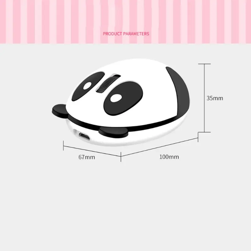 Rechargeable Wireless Bluetooth Mouse Cartoon Panda Mice for Laptop Phone Tablet M5TB