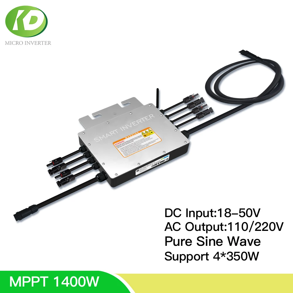 Micro na Saída Solar do Automóvel Pura do Inversor 220v da Onda 36v do Laço da Grade para a Placa do pv de 4*350w Senoidal Mppt 1400w 110v 30v