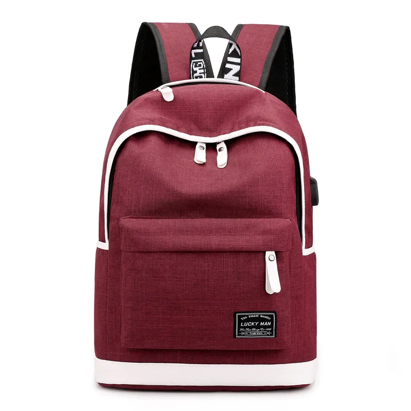 

Men Backpack USB Charging Backpack Oxford Cloth Waterproof Outdoor Computer Bag Large Capacity Schoolbag