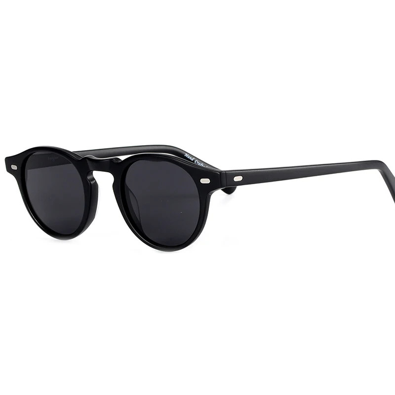 Gregory Peck OV5186 Size47 Oliver Brand Sunglasses Women Sunglasses Men Polarized Round Sunglasses with OP Logo Original Box - Цвет линз: black grey