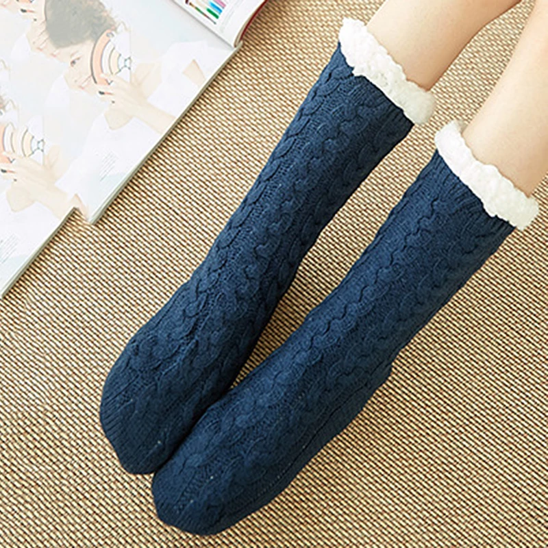 

Women Fluffy Keep Warm Winter Socks Girls Solid Cotton Wool Bed Socks Gift Soft Floor Home Fashion Cotton Stocks Female Hot Sale