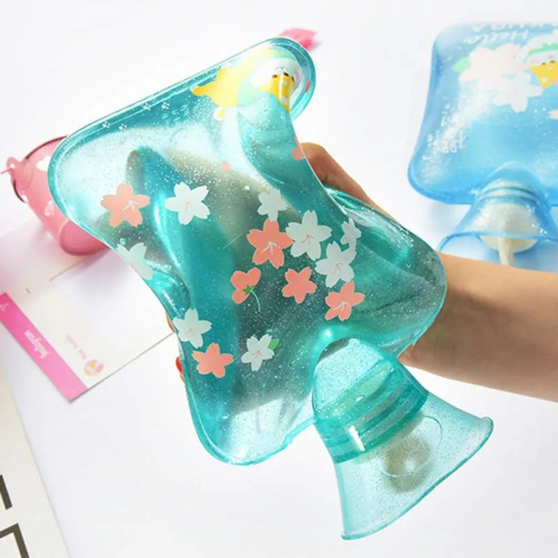 Portable Warm Handbag Transparent Cartoon Hot Water Bottle Winter Hot-Water Bags Hot Water Bottles