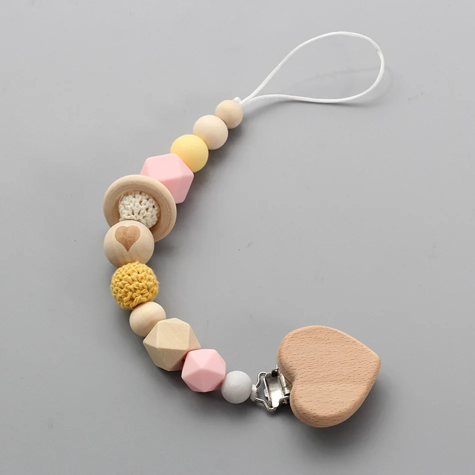 Silicone Teething Pacifier Clips Toddler Nursing Bracelet Dummy Clip Chain Holder For Nipples Baby Chew Toys | Мать и ребенок