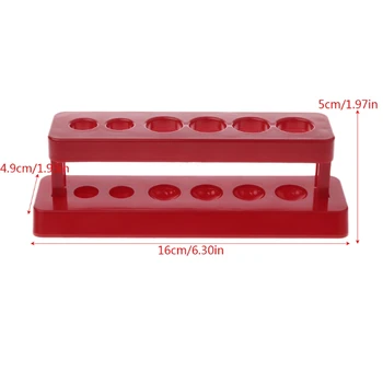

1Pc Plastic Test Tube Holder 6 Hole Rack Red Stand Burette Shelf Laboratory School Supplies