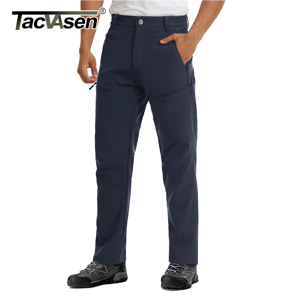Mens Winter Fleece Lined Cargo Work Trousers