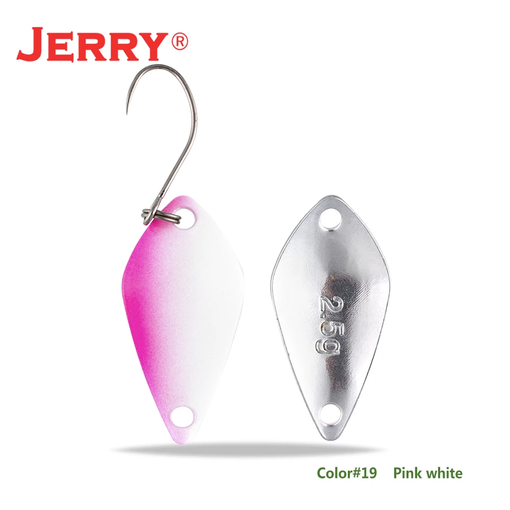 Jerry 2,5 г 3,5 г 5,5 г маленькие микро рыболовные ложки форель Колеблющаяся блесна для рыбалки Спиннер приманка двухсторонний цвет - Цвет: pink white