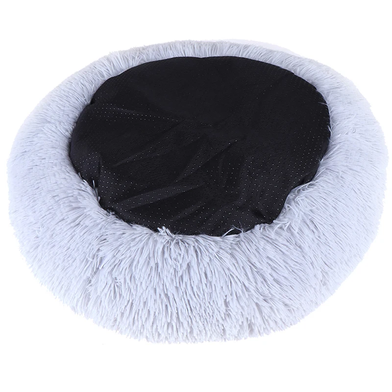 Pet Dog Cat Calming Bed Round Nest Warm Soft Plush Comfortable Sleeping Nest