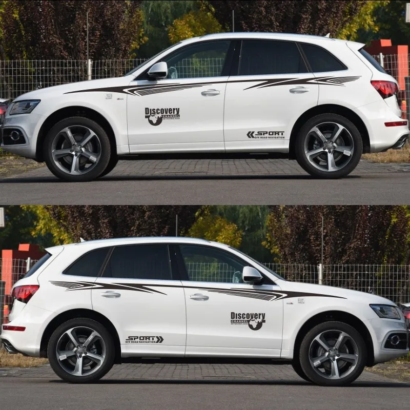 Наклейка на спортивную машину для Audi Q3 Q5 Q7 Discovery, Спортивная наклейка для автомобиля, Стайлинг кузова, боковая дверь, хвост, Декоративная Виниловая наклейка