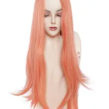 2" синтетический парик на кружеве для женщин термостойкие волокна длинный парик косплей оранжевые кружевные парики прямые волосы