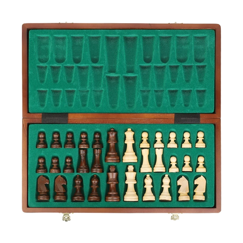 40X40CM High Quality Wooden Chess Adult Children Board Games Folding Checkerboard Portable Travel Table Games Luxury Board Game children s canvas bag fashion klein blue print checkerboard shoulder bag flower princess small change small satchel