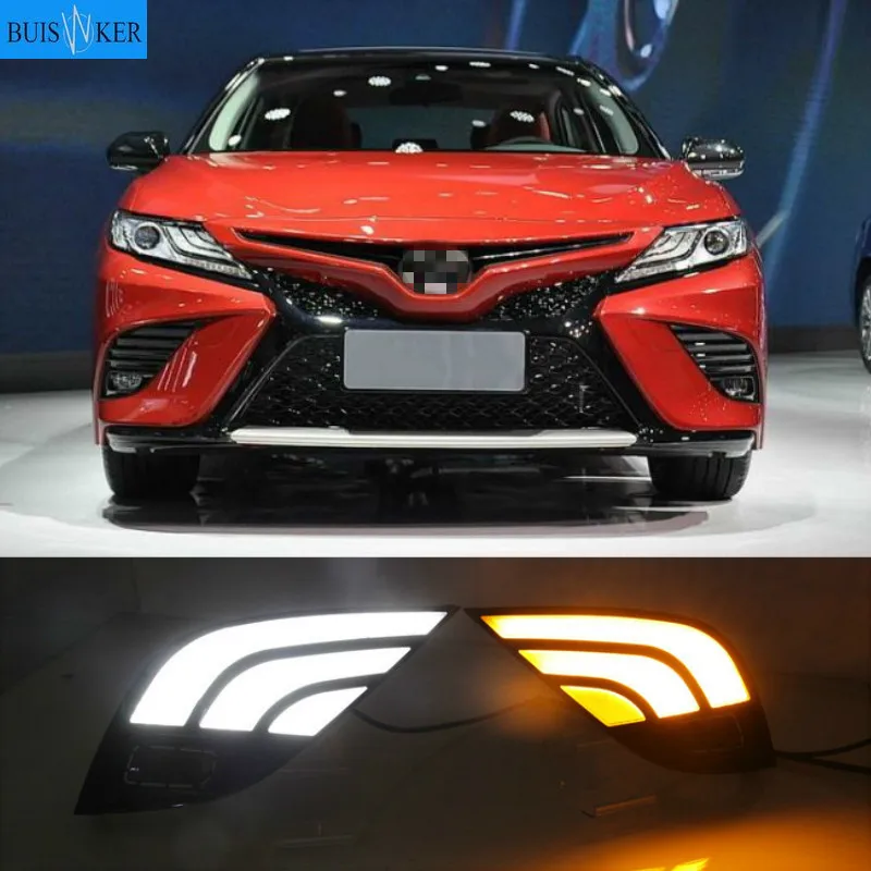 

Для Toyota Camry 2018 2019 XSE SE автомобильные аксессуары динамический Ambi светильник желтый указатель поворота Автомобильные лампы дневного Светодиодный дневной светильник