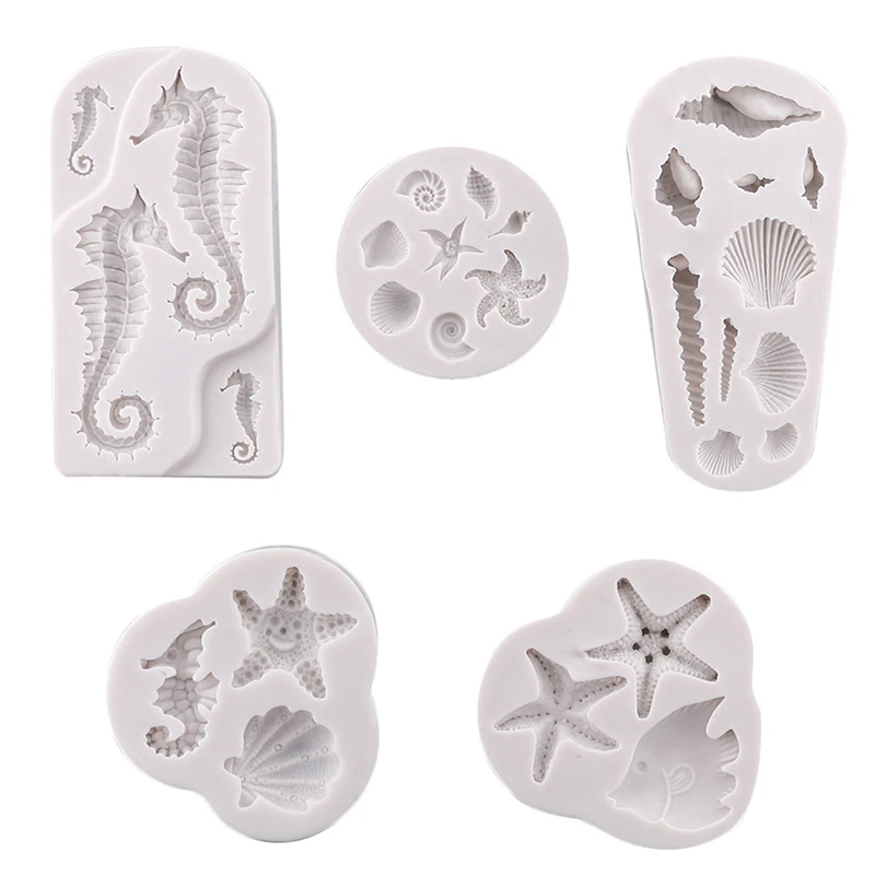 Sea Animal Mold DIY Seahorse Star Shell Fudge Chocolate Silicone Cake Decoration Accessories Epoxy Resin | Украшения и аксессуары