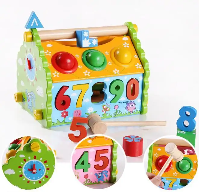 

Youdele Multi-functional Disassembly Knock the Ball Acumen Estates Are JF40 Numbers House Children'S Educational Wooden Toys 0.9