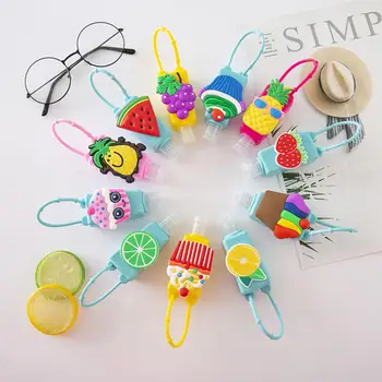 

30 ML Cute Cartoon Fillable Silicone Mini Hand Sanitizer Bpttle Travel Portable Gel Hangable Antibacterial Liquid Containers