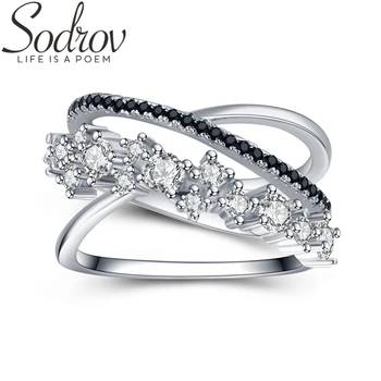

SODROV 925 Sterling Silver Ring Female Bague Trendy Engagement Rings for Women Sterling Silver Jewelry G075