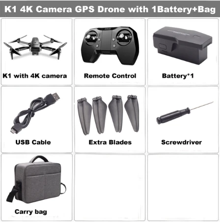 4K-1B-Carry Bag Беспилотный летательный аппарат из мультфильма «Холодное сердце» K1 gps дрона с дистанционным управлением для контроля уровня сахара в крови с 50 раз Zoom 4K широкоугольный Full HD двойной Камера 5G Wi-Fi FPV Бесщеточный мотор полета 28 минут Дрон VS F11 - Цвет: 4K-1B-Carry Bag