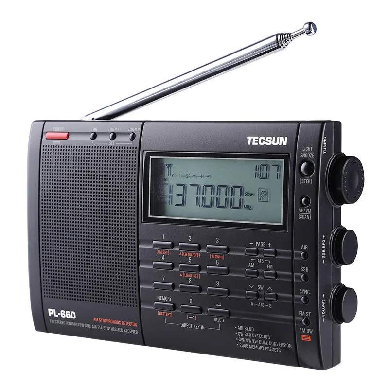 Pl-660 Ricevitore Radio Fm/Mw/Sw/Lw Della Banda Di Aria Di Pll Ssb Vhf Doppio Tecsun I3-001