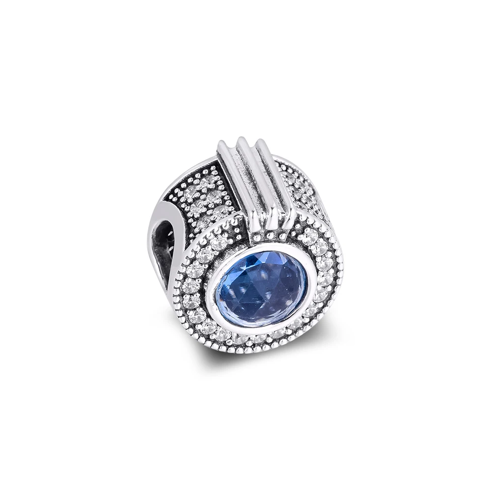 

Charms fits for Bracelets Necklaces 100% 925 Sterling Silver Jewelry Sparkling Blue Crown O Beads Free Shipping
