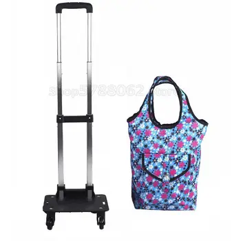 

Telescopic folding grocery shopping cart trolley bag aluminum alloy universal wheel shopping cart travel bag shopping bag
