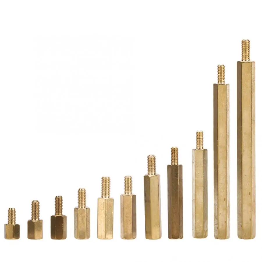 20/30/50/100pcs M3 Brass Standoff Coupling Set Hex Stud Standoff Spacer