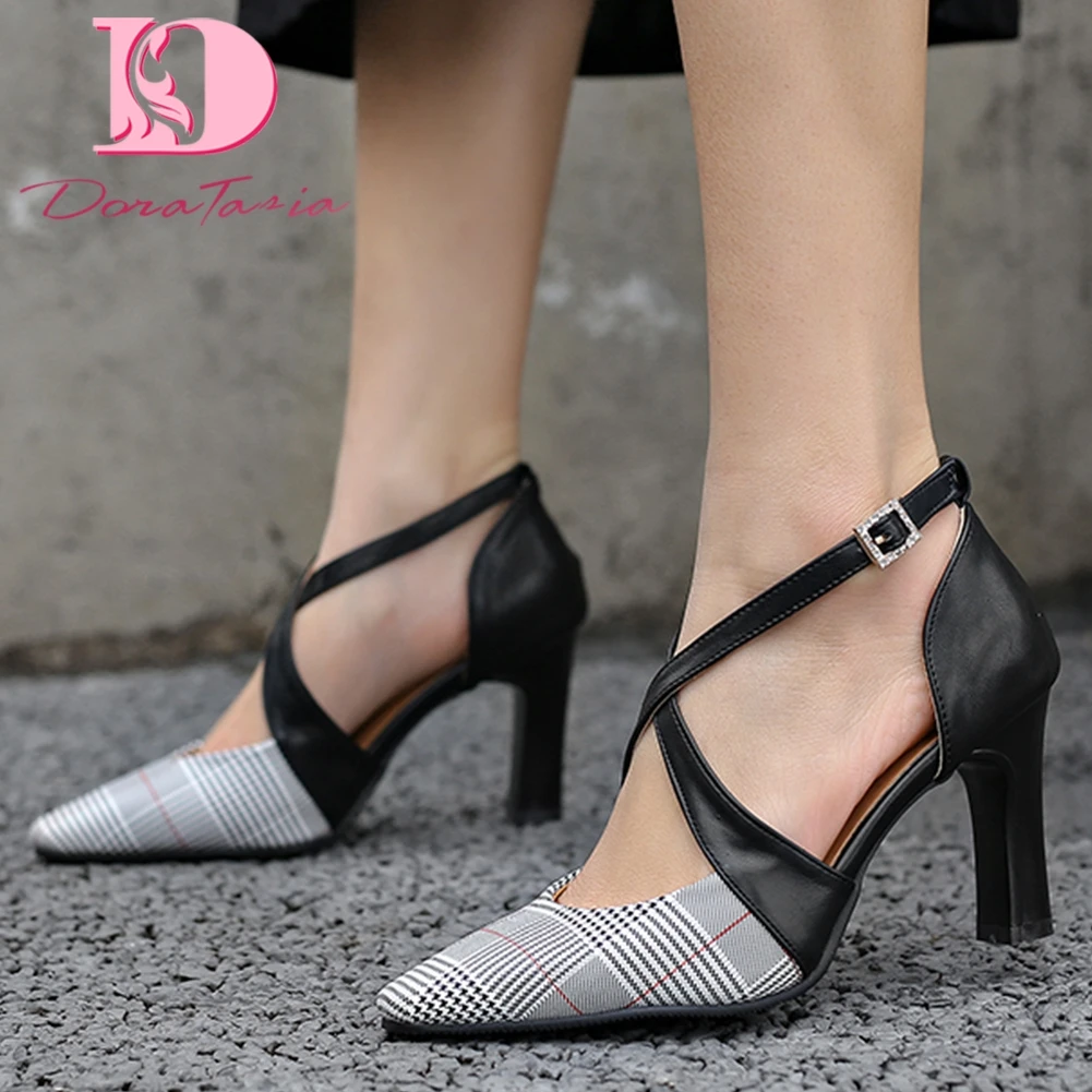 

Doratasia New Arrivals Plus Size 46 High Heels Mix Color Pumps Woman Shoes Pointed Toe Spring Office Lady Pumps Women Shoes