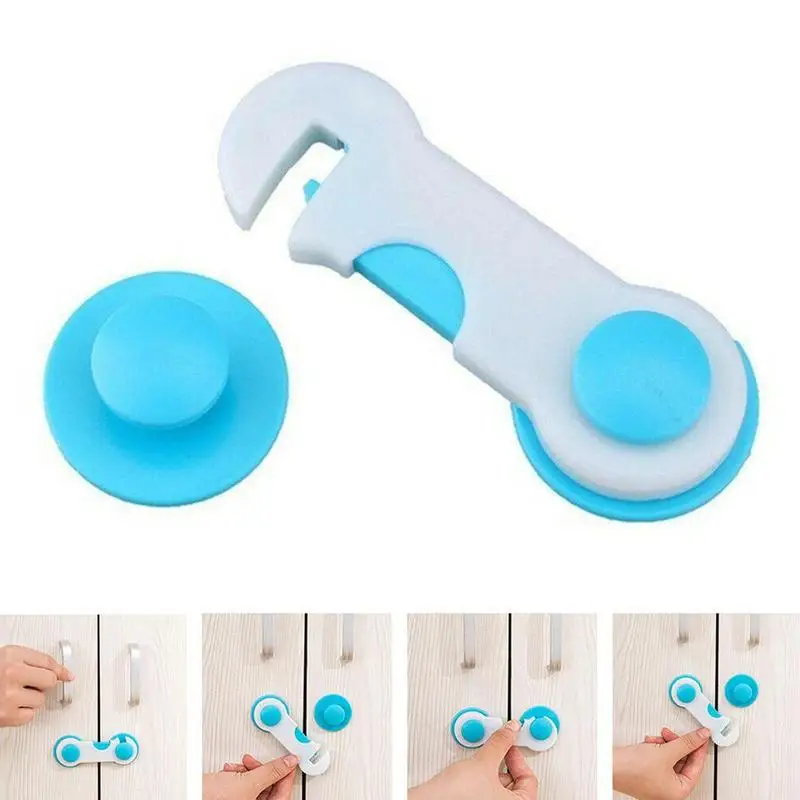 

Blue Powder Open-lock Refrigerator Drawer Baby On Unlock Baby Multi-function Lock Child Safety Lock