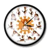 Cartoon Funny Dog Doing Yoga Position Of Surya Namaskara Doggy Style Yoga Wall Clock Beagle Dog Pet Cartoon Yoga Wall Watch 3