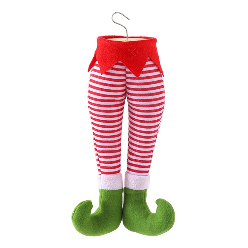 50LE Christmas Santa &amp Elf Legs Plush Stuffed Feet Stuck in Tree Decoration Green Belt/ Red Streak/ Streak | Игрушки и хобби