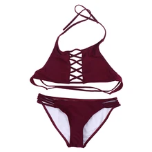 Женский сексуальный многослойный комплект бикини, европейские плавки, мягкий верх, купальник, сплошной цвет, треугольный низ, пляжные купальники