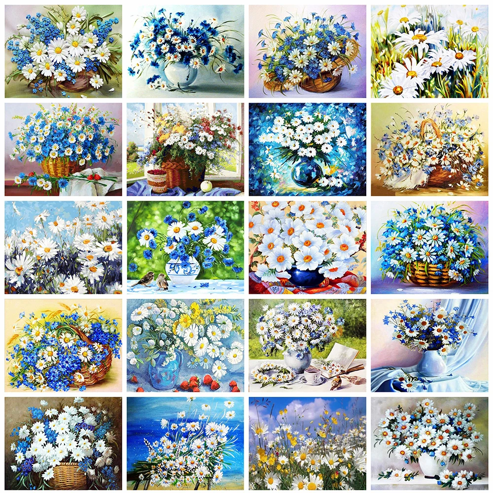 Evershine Full Square Diamond Painting Daisy 5D DIY Embroidery Cross Stitch Flower Mosaic Rhinestones Home Decoration | Дом и сад