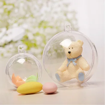 

100pcs 10cm Clear Christmas Decoration Hanging Ball Baubles Plastic Round Ball Ornaments Xmas Tree Home Decor