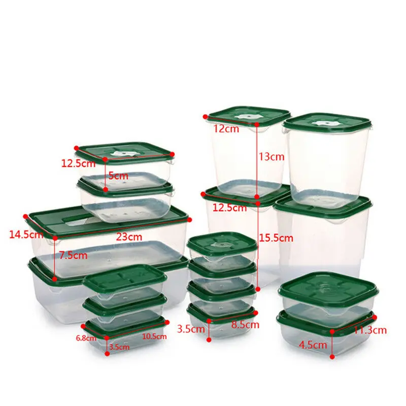 17 шт./компл. High-end толстые Пластик Еда ящик для хранения Портативный контейнеры Saver контейнер