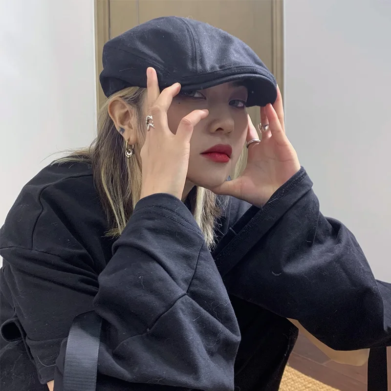 New Women's Casual Newsboy Hat Spring and Autumn Retro Beret Hat Wild Casual Hats Unisex Wild Octagonal Cap Female Sun Cap