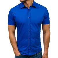 2019 модная мужская рубашка с коротким рукавом, рубашка с отворотом, повседневные свободные тонкие мужские топы, летние рубашки