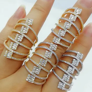 

GODKI Luxury Crossover Design Bold Statement Rings with Zirconia Stones 2020 Women Engagement Party Jewelry High Quality