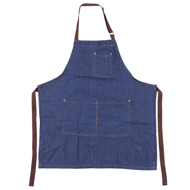New Aprons Cowboy Simple Antifouling Uniform Unisex Denim Aprons for Women Men's Kitchen Chef Cooking