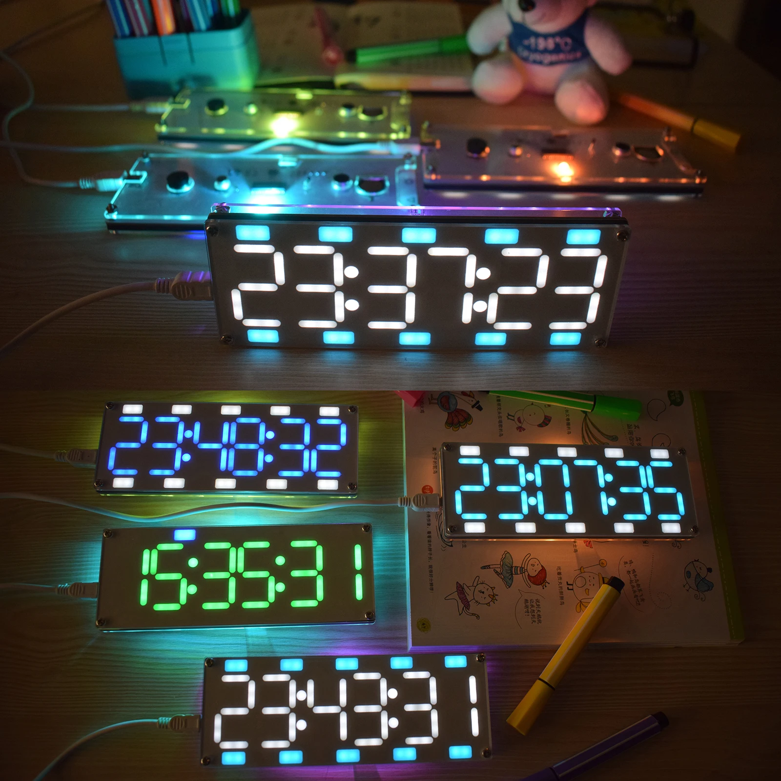 Details about   Geekcreit® DIY 6 Digit LED Large Screen Two-Color Digital Tube Desktop Clock 