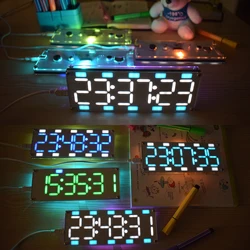 Grand écran LED à 6 chiffres, Tube numérique bicolore, Kit horloge de bureau, commande tactile, bricolage 